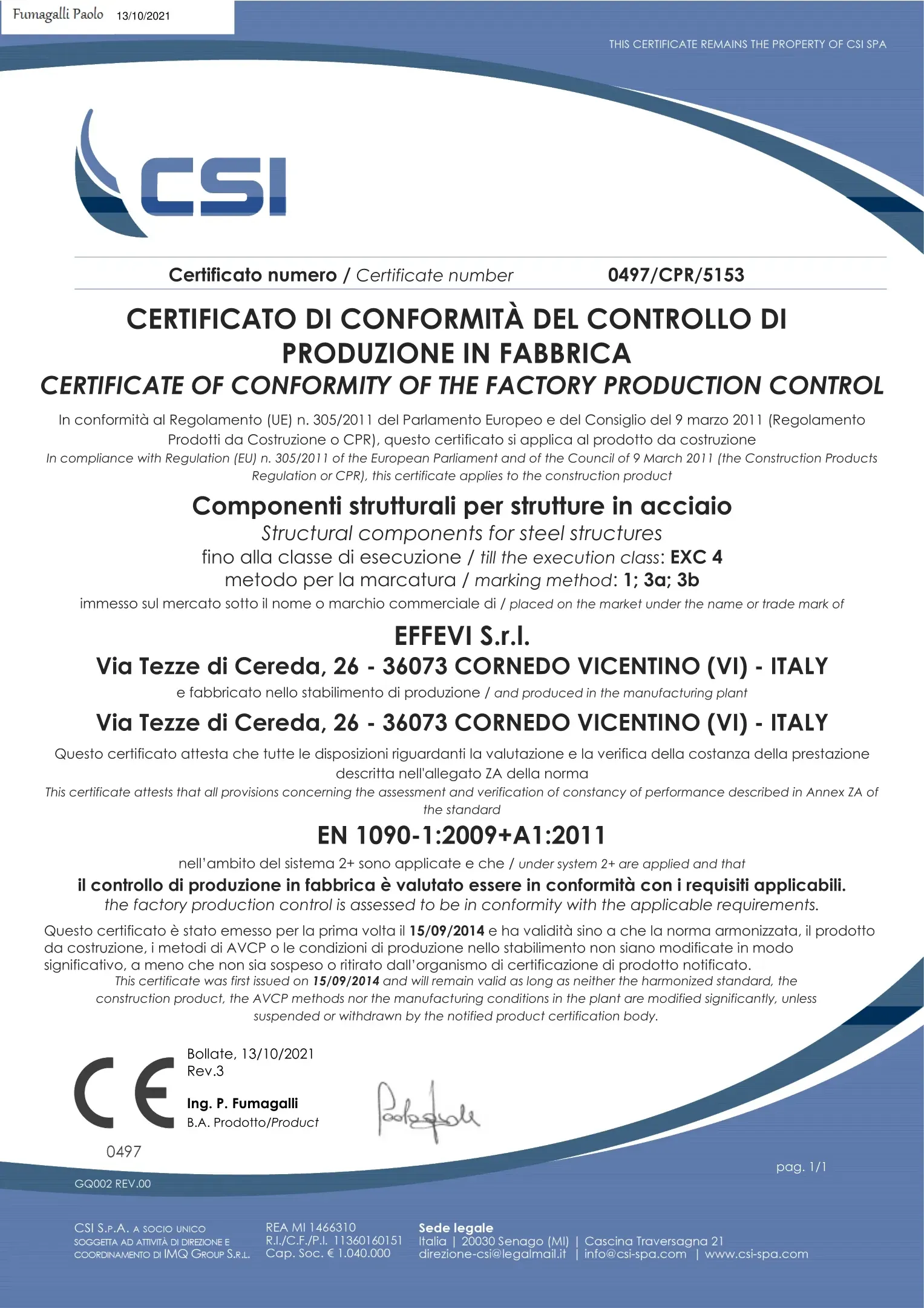 UNI EN 1090-1 EXC4